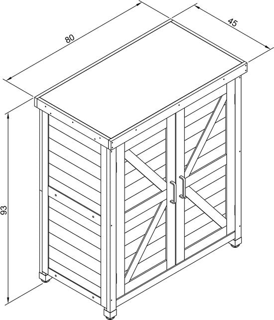 Armoire de rangement en bois AXI Felix – Armoire de jardin en bois certifié FSC – Système de fermeture magnétique – Pieds réglables – 80 x 45 x 93 cm – Gris chaud