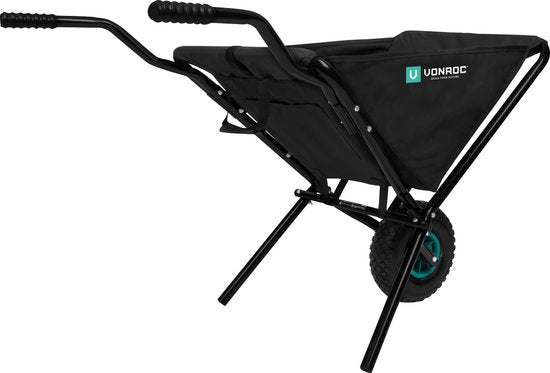 VONROC Brouette pliante - 50 litres - Capacité de charge 30 kg - Idéale pour l'élimination des déchets de jardin