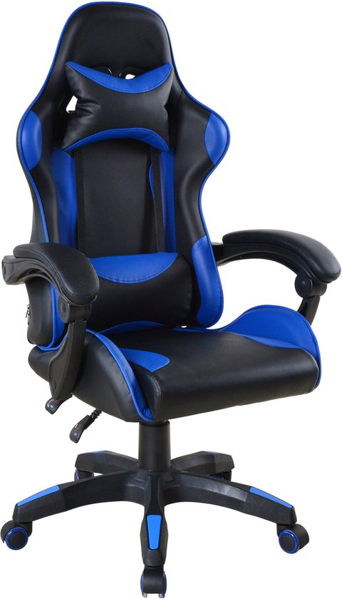 VDD Gaming - Fauteuil gaming - Fauteuil de jeu - Fauteuil gaming noir - Fauteuil gaming bleu - Fauteuil de bureau - Fauteuil de travail - Réglable - Ergonomique - Poids max. 120 kg