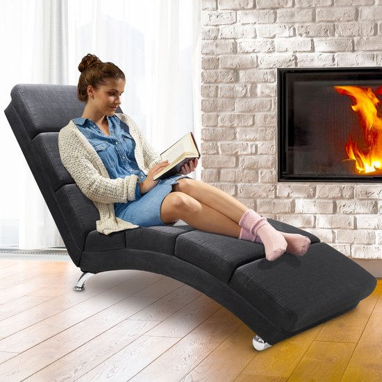 Casaria Recliner London - Chaise longue chromée - Anthracite