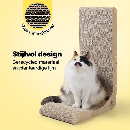 Jake and Jacky Scratchboard for Cats with Playball - Scratching Post Cardboard - Scratching Board - Scratching Basket - Scratching Furniture - Cardboard Scratching Mat - Cat Basket - Cat Bed - 60x26.4x40 cm