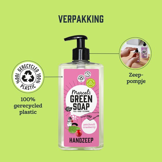 Savon pour les mains Marcel's Green Soap - Patchouli & Canneberge - 500 ml