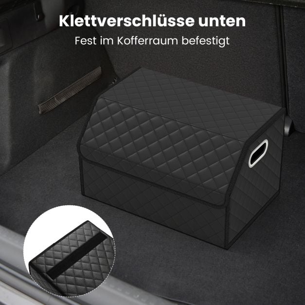 Coast Trunk Organiser Black - Boîte de rangement pliable pour voiture de 35 litres avec couvercle et séparateur - 30 x 47 x 27,5 cm