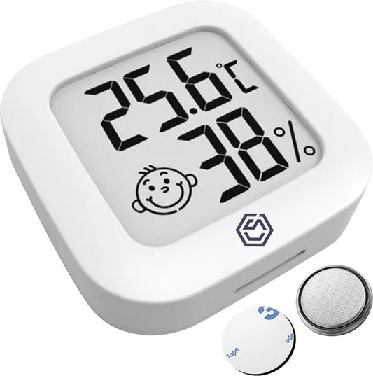 Ease Electronicz Hygromètre - Station météo - Humidimètre - Thermomètre pour l'intérieur - Pile et bande adhésive incluses