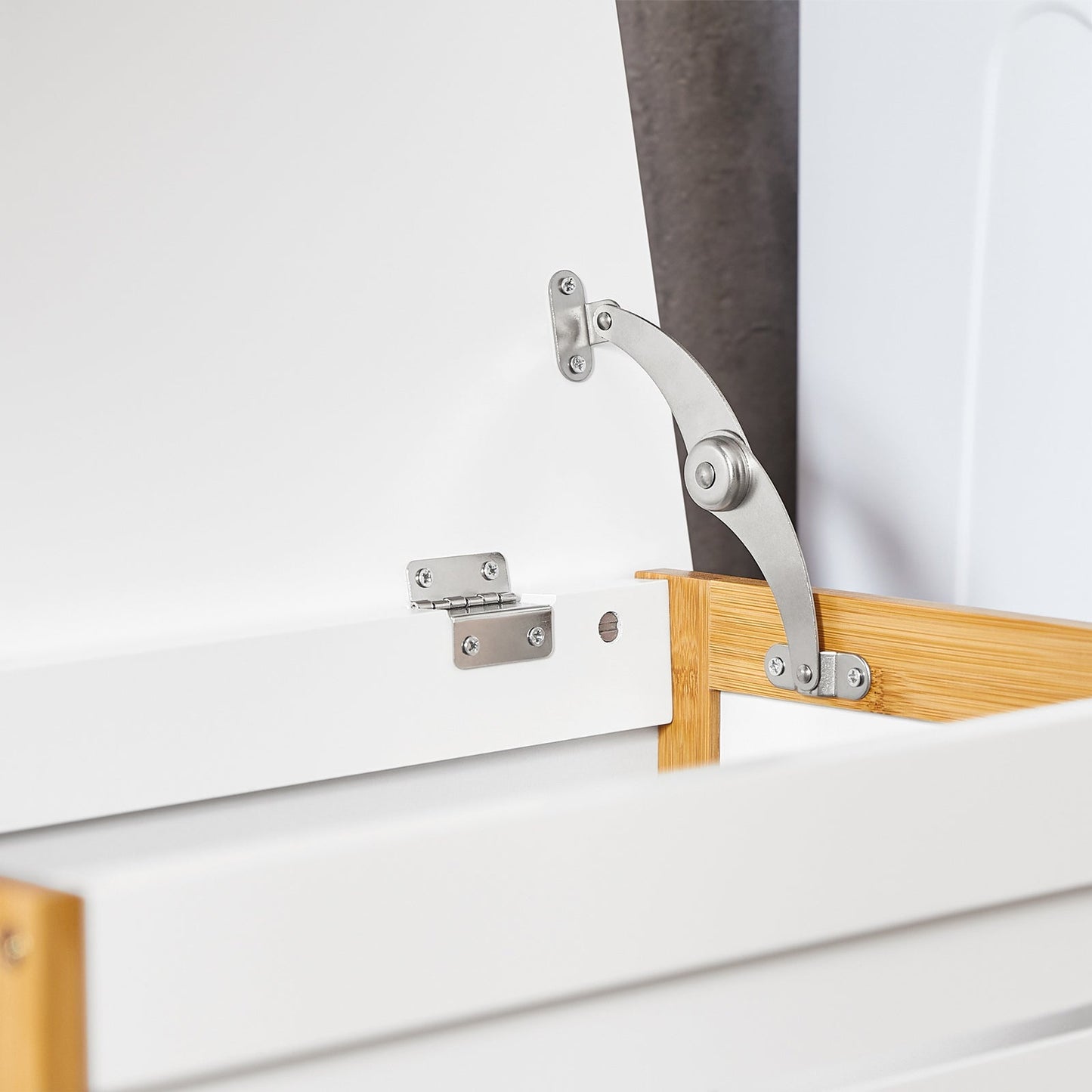 SoBuy FSS66-WN Panier à linge avec couvercle - 69 x 13 x 54 cm - Blanc