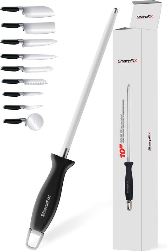 SharpFix Barre d'affûtage pour couteaux Classic - 60 HRC Aiguisoir pour couteaux - Aiguisoir pour couteaux - Aiguisoir pour piercing - Noir