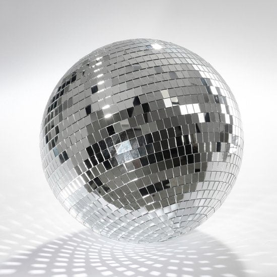 Décoration de Noël Mica Decorations Discobal - Boules de Noël pour une décoration de Noël chaleureuse à la maison - Décoration de sapin de Noël à effet miroir - Ø 50 cm - Argent - Pré-montée
