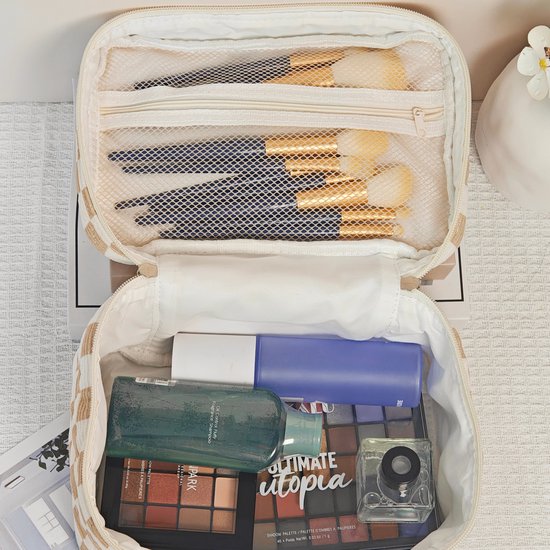 Skycases Travel Essentials - Trousse de maquillage 3 pièces - Coton écologique - Organisateurs floraux matelassés - Spacieuse, durable et idéale pour les voyages