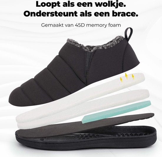 Chaussons Homme - Chaussons - Noir - Antidérapant - Taille 46/47 - Comfeet