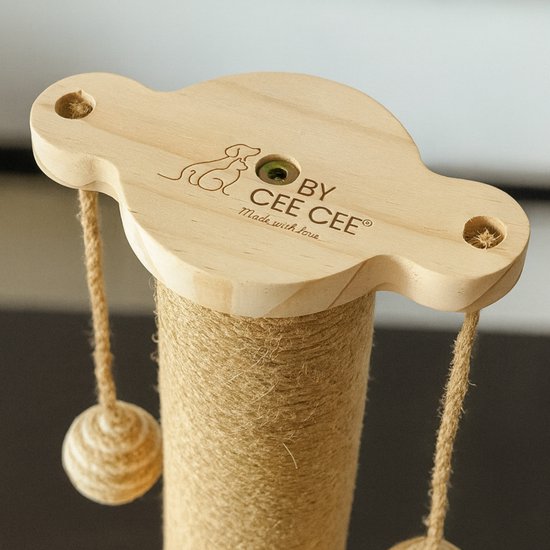 By Cee Cee Scratching Post - griffoir pour chat - griffoir pour chat - jouet en bois pour chat - idéal pour plusieurs chats - 25x25x50cm - Kira