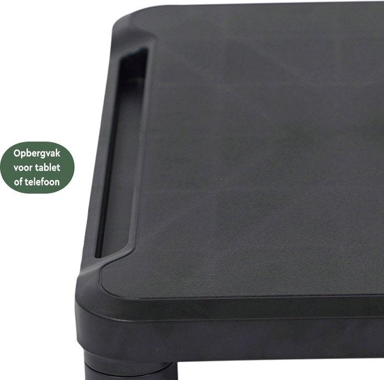 BRASQ Monitor Stand Black MS100 - Support de moniteur pour ordinateur portable ou écran - Hauteur réglable 38x24x11,2 cm