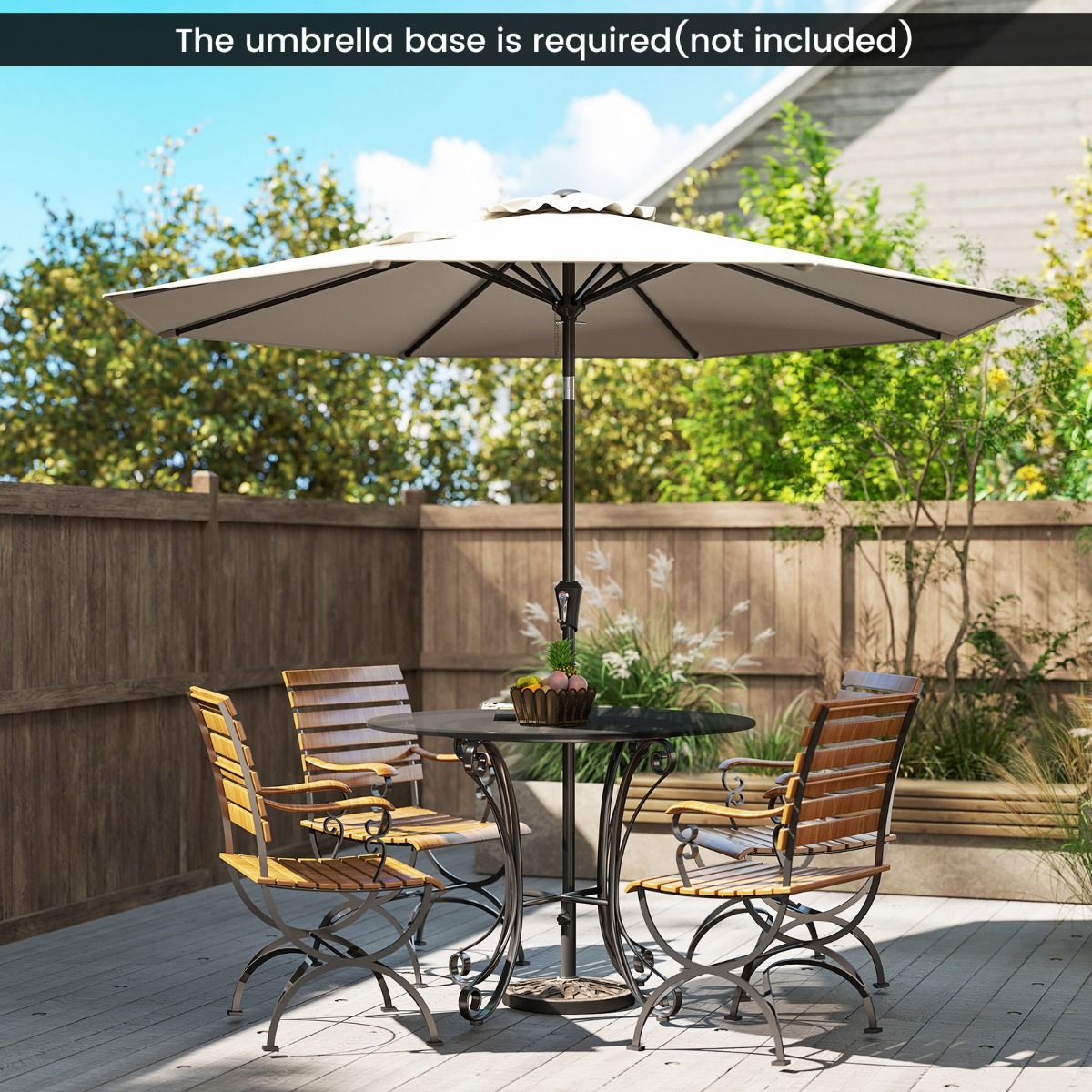 Grand parasol de terrasse Coast - Inclinable avec manivelle - Protection UV - 270 cm - beige