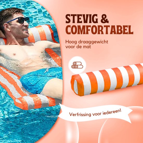 Travelly - Hamac d'eau de luxe - Hamac - matelas d'air - matelas d'air - piscine - jouet d'eau - hamac d'eau - Orange