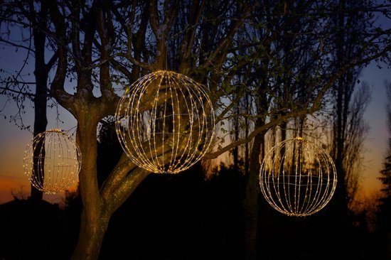 Luca Lighting Christmas Light Ball with Classic White LED Lights - Ø40 cm - Silver