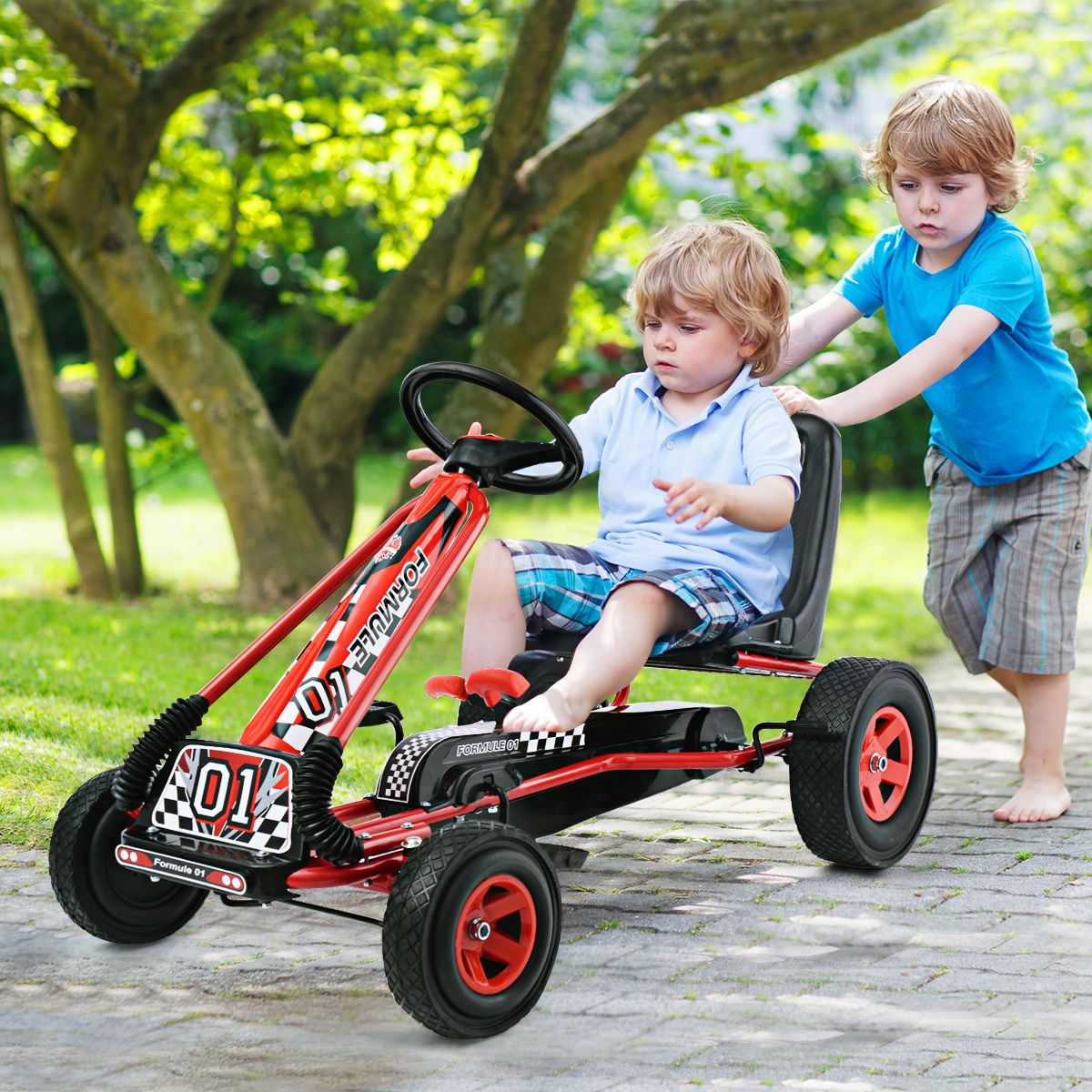 Coast Skelter pour enfants - siège baquet réglable - châssis en acier - rouge
