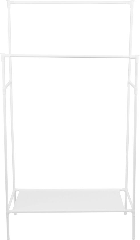 Ceruzo Penderie Métal --Double Tringle- 80x43x147 - Blanc - Etagère à chaussures en non tissé