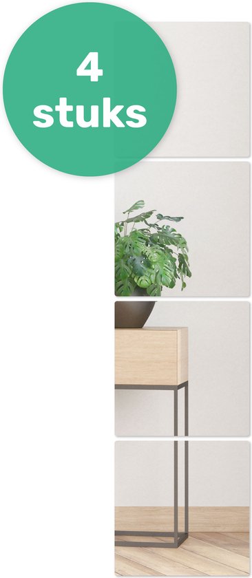 Luft Miroir adhésif 4 pièces - Autocollant - 20x20 CM