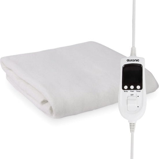 Couverture chauffante Auronic - 1 personne - Lavable - 70x150cm - Blanc