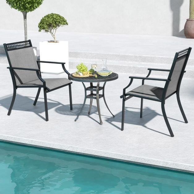 Chaises de jardin Coast - Lot de 2 - Noir - 66x61x90cm