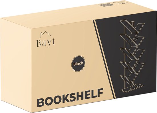 Bayt Bookcase - Bibliothèque - Bois industriel - Noir - 116x20x34 cm