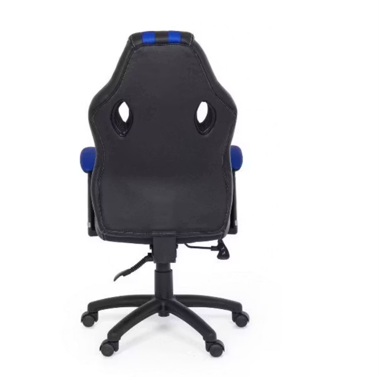 Bizzotto Spider Chaise pivotante - Avec accoudoirs - 64,5 x 63 x 111-121 cm - Noir avec bleu