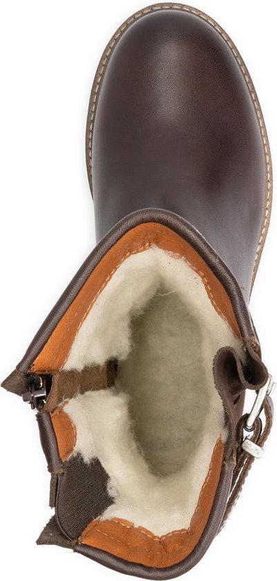 Travelin' Gyland Bottes en cuir pour dames - Bottes doublées de laine - Cuir marron foncé