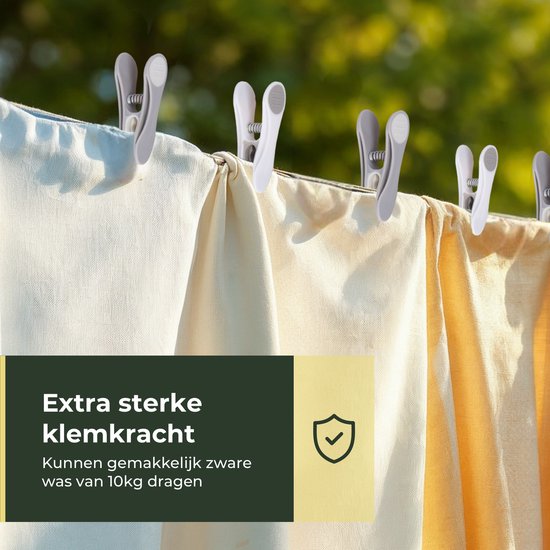 Gandria Pinces à linge 24 pièces - Pinces à linge en plastique - Lot de 24 pinces à linge en plastique - Pinces à linge 10 Kg - Gris/Blanc et Blanc/Gris