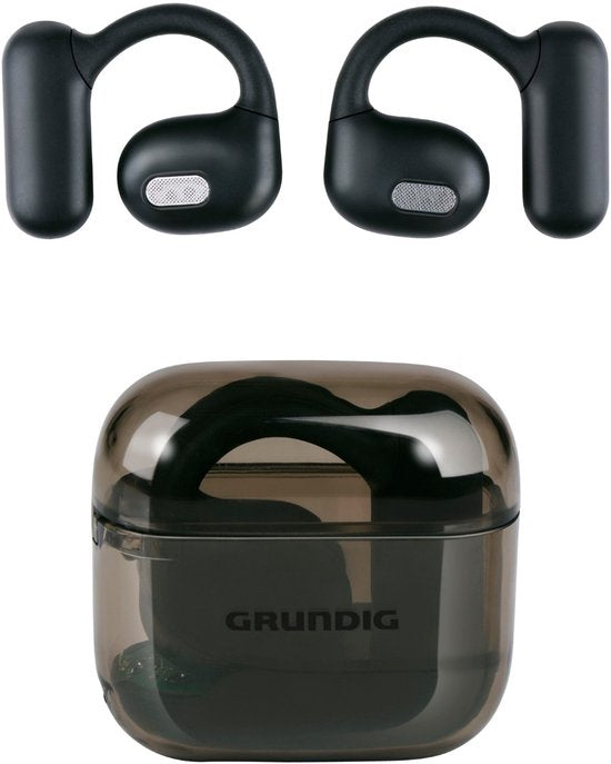 Écouteurs sans fil Grundig OWS Bluetooth - Écouteurs sans fil avec boîtier de recharge USB-C - Écouteurs intra-auriculaires offrant 4 heures d'autonomie - Noir