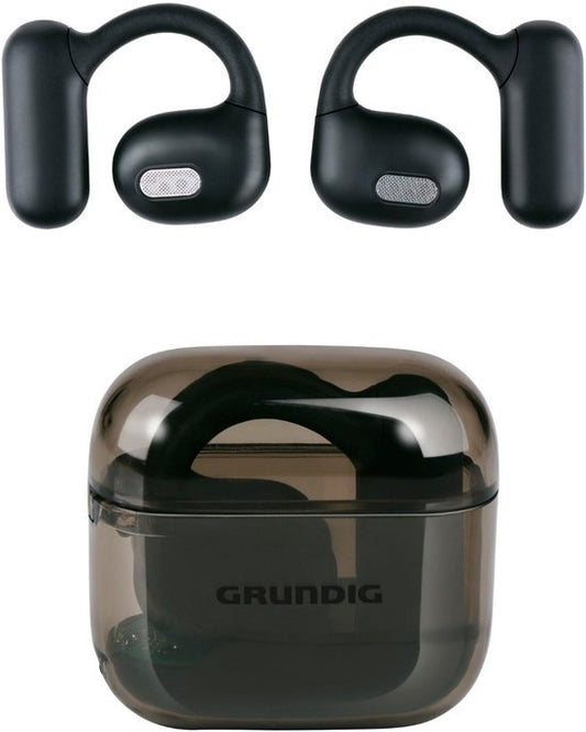 Écouteurs sans fil Grundig OWS Bluetooth - Écouteurs sans fil avec boîtier de recharge USB-C - Écouteurs intra-auriculaires offrant 4 heures d'autonomie - Noir