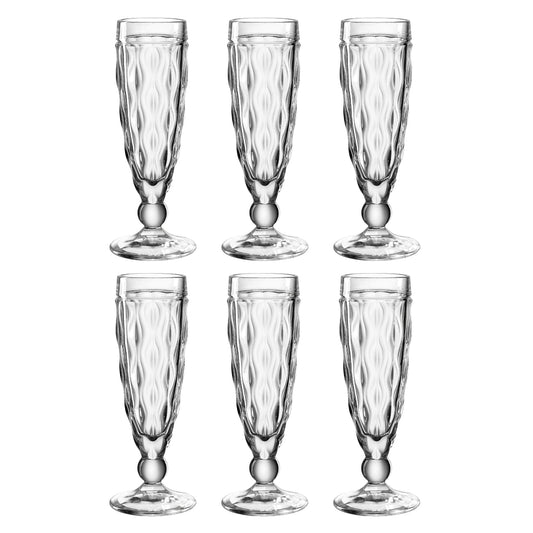 BRINDISI Verres à champagne - Lot de 6 | 140 ml Verrerie de luxe et élégante