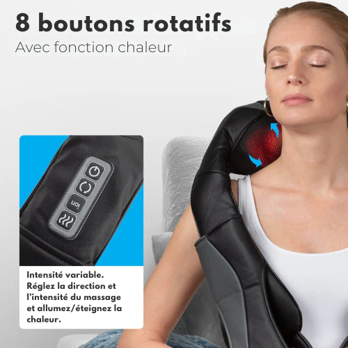 Appareil de massage de la nuque et du dos Auronic - fonction chaleur - électrique - noir/gris