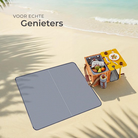 tectake® complete Picnic Basket Set Texel - Luxury 24-piece Picnic Set for 2 - Wicker Picnic Basket with Picnic Carpet - Includes Cool Box, Set of Plates, Plastic Wine Glasses and Stainless Steel Cutlery