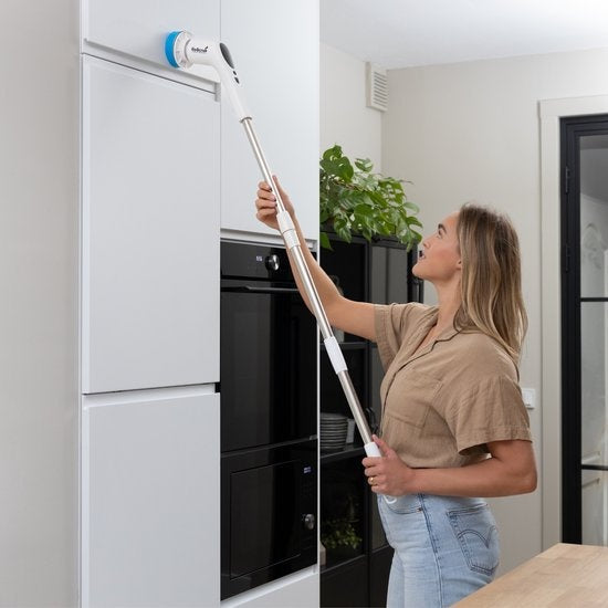 Brosse de nettoyage électrique - GoScrub - Cleaning King V2 - Brosse électrique avec manche - Pour salle de bain ou cuisine - 9 accessoires