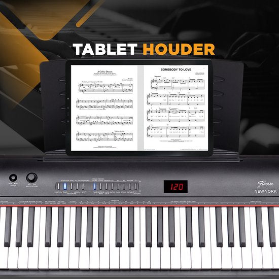 Finesse Digital Piano - 88 touches lestées - Stand & Stool - Piano à clavier - Piano électrique - Adulte & Enfant
