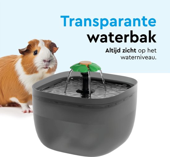 BRASQ Fontaine pour chat et chien 2 litres - Fontaine à eau - Fontaine pour chat - Distributeur d'eau - Abreuvoir pour animaux - Noir - Sans BPA - silencieux - Inclus 4 filtres de rechange + accessoires