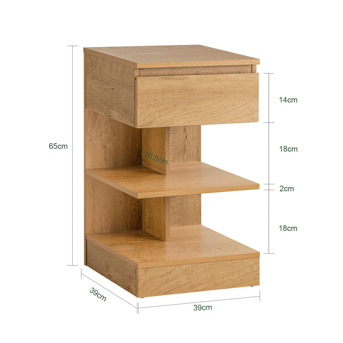 SoBuy Sideboard - Table basse avec 1 tiroir coulissant - Max. 45KG - 39 x 65 x 39 cm - Couleur bois