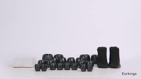 Protecteurs de pieds de chaises Protecteur de sol Ø22-25 mm - Capuchons de pieds de chaises Capuchons de meubles 24 pièces - Capuchons de chaises ronds et carrés Protecteur de sol Chaises - Earkings Black