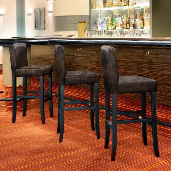 tectake - 2 Tabourets de bar en simili cuir marron vieilli - 403584
