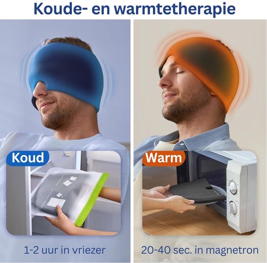 Caresense Migraine Mask - Migraine Cap - Headache Mask - Heat & Cold Therapy - hot/cold pack - 600 grammes