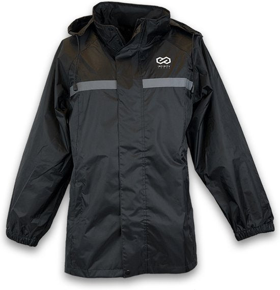 Combinaison de pluie Infinity Goods - Femmes et hommes - Taille XL - Imperméable et respirant - Réfléchissant - Noir