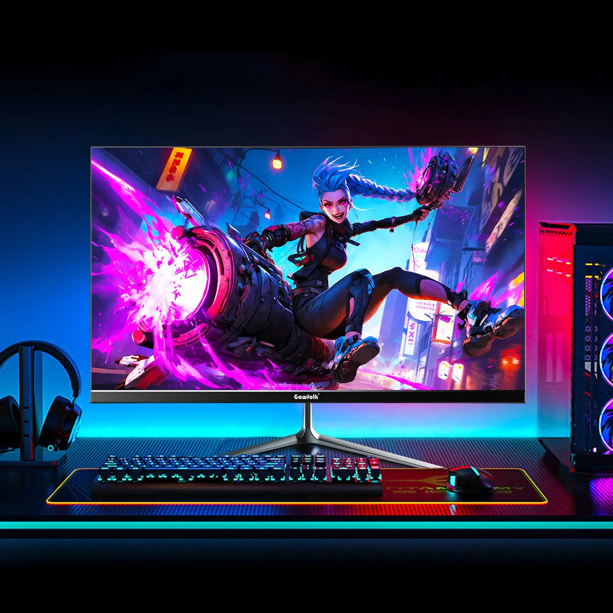 Écran incurvé Gawfolk GF220C - 22 pouces - Full HD 1920 x 1080 - 75 Hz - dalle VA - HDMI et VGA - Noir