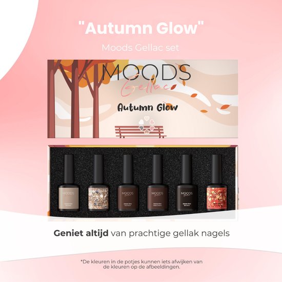 Moods Gellac 6-Piece Set - Gel Nail Polish Starter Pack - Vernis à ongles en gel - 8ML - Autumn Glow - Gellac - Nails - Chic Colours