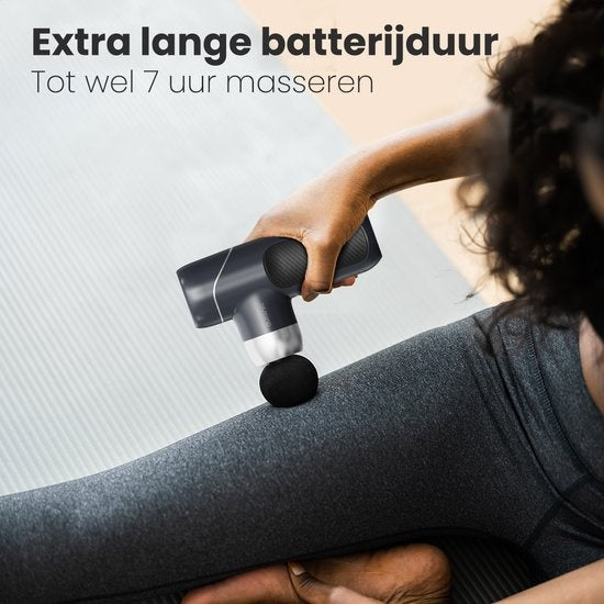 Auronic Massage Gun - Appareil de massage - Professionnel - 4 accessoires et étui - Pistolet de massage - Corps entier - Gris foncé