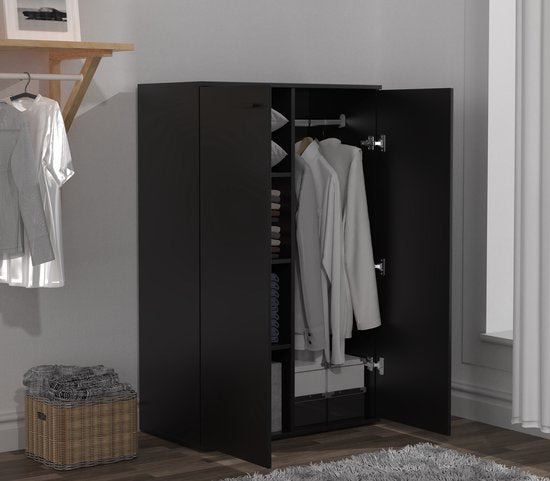 Armoire enfant - étagères et penderie - hauteur 120 cm