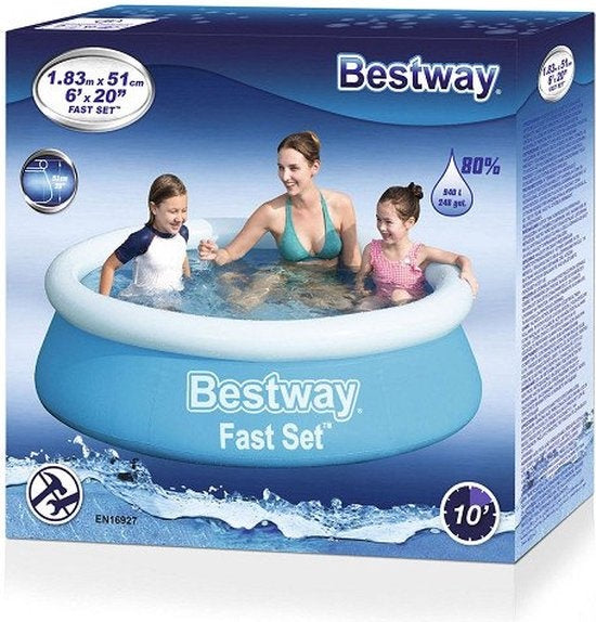 Bestway Kids' Pool - Ø 183 cm - Modèle 57392 - Bordure gonflable