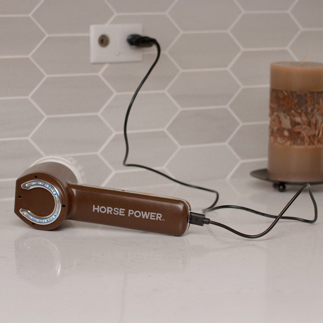 Brosse de nettoyage électrique Horsepower Scrubber - Batterie rechargeable - Action rotative - 5 embouts inclus