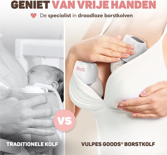 Vulpes Goods® BabyCare - Tire-lait mains libres - Tire-lait électrique sans fil - Double tire-lait électrique - Portable - 2 pièces