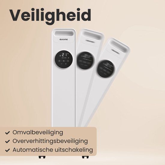 Auronic Olieradiator - Radiateur électrique - 2500W - Blanc