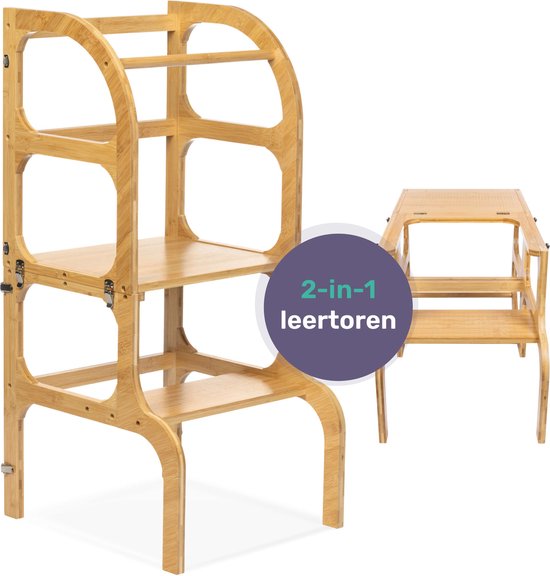 Tour d'apprentissage Qwali - Pliable - Aide culinaire - Tour d'apprentissage - Incassable - Montessori - Tours d'apprentissage - Pour les tout-petits