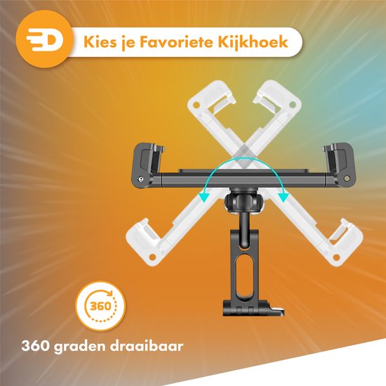 Support de tablette pour voiture - Appuie-tête - Rotation à 360 degrés - Convient pour tablette, téléphone et plus encore